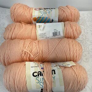 Caron Simply Soft Yarn Bundle 6 oz Light Country Peach Acrylic Medium